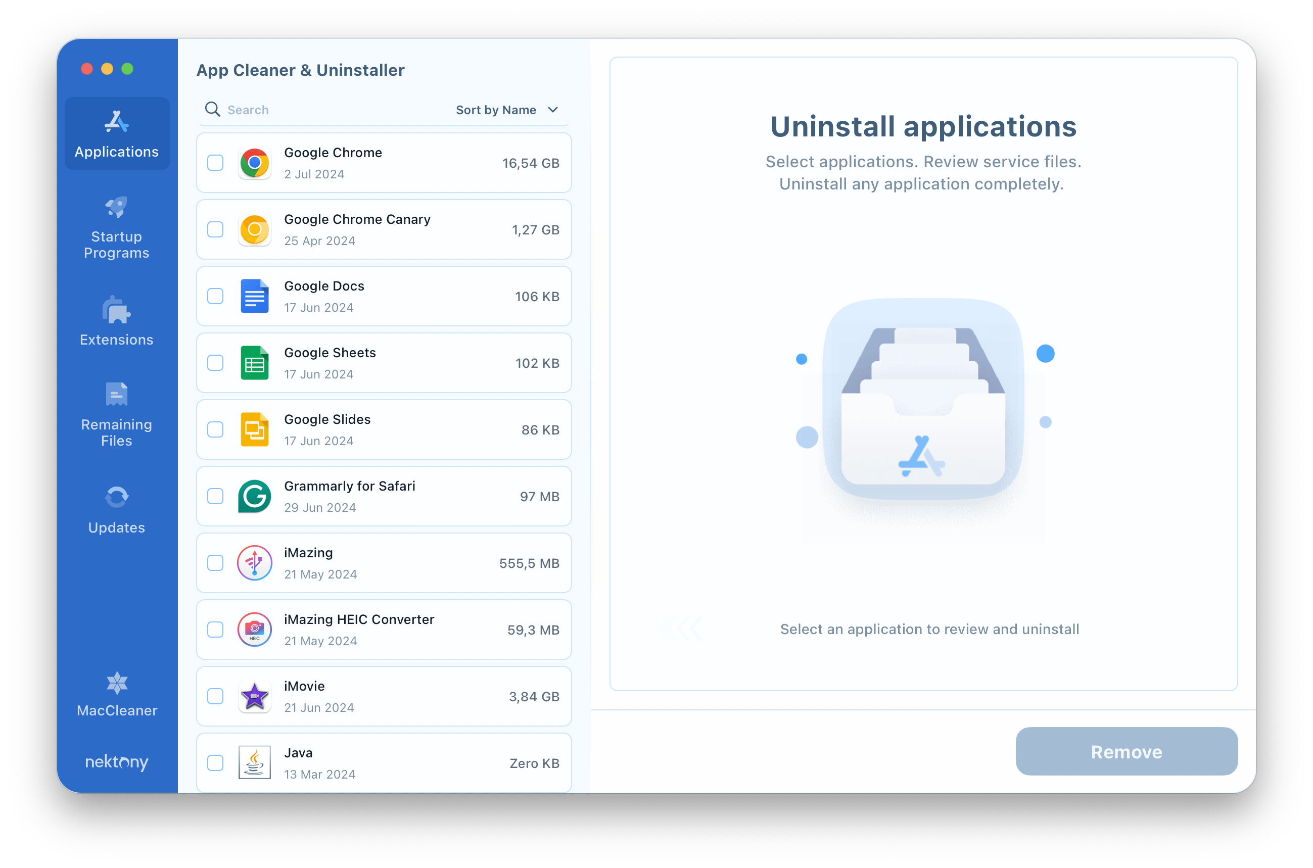 app cleaner window