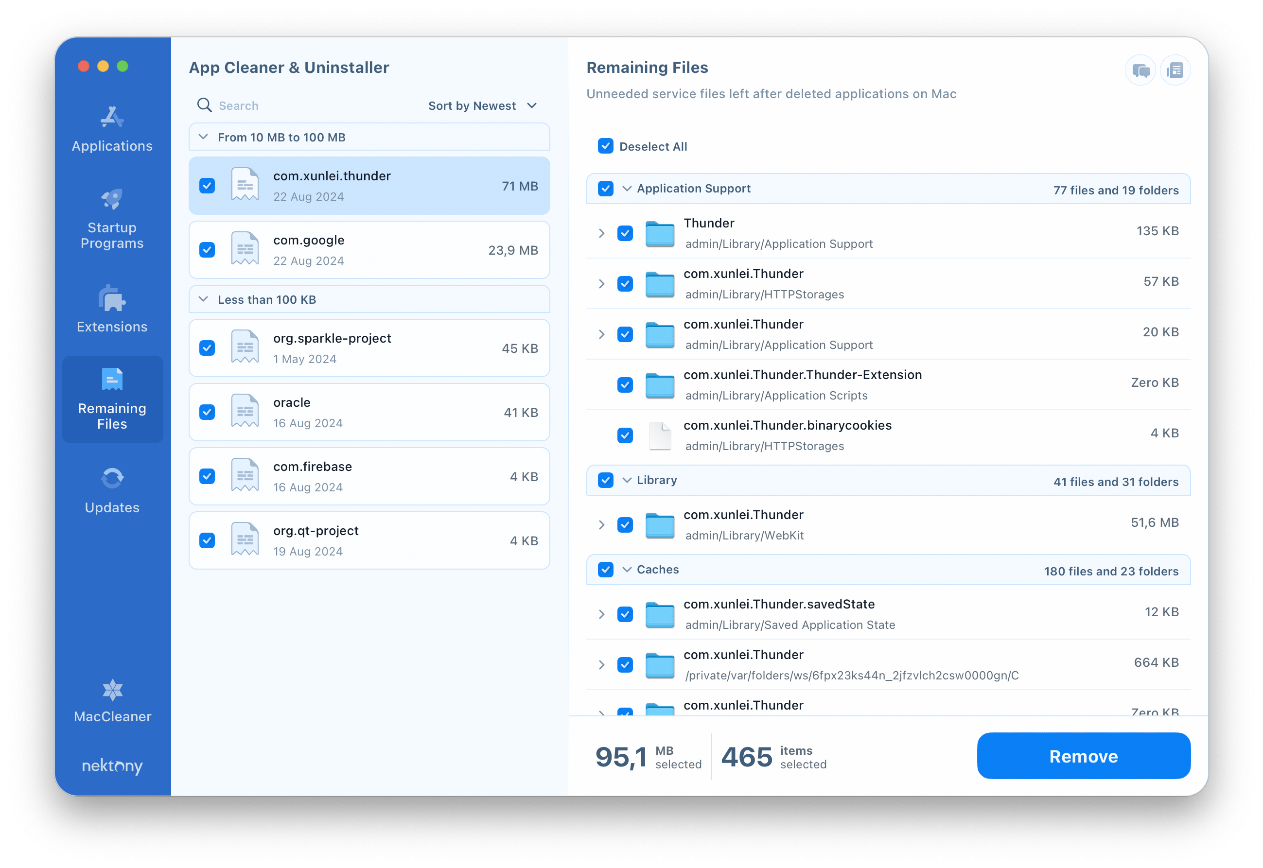 Thunder remaining files