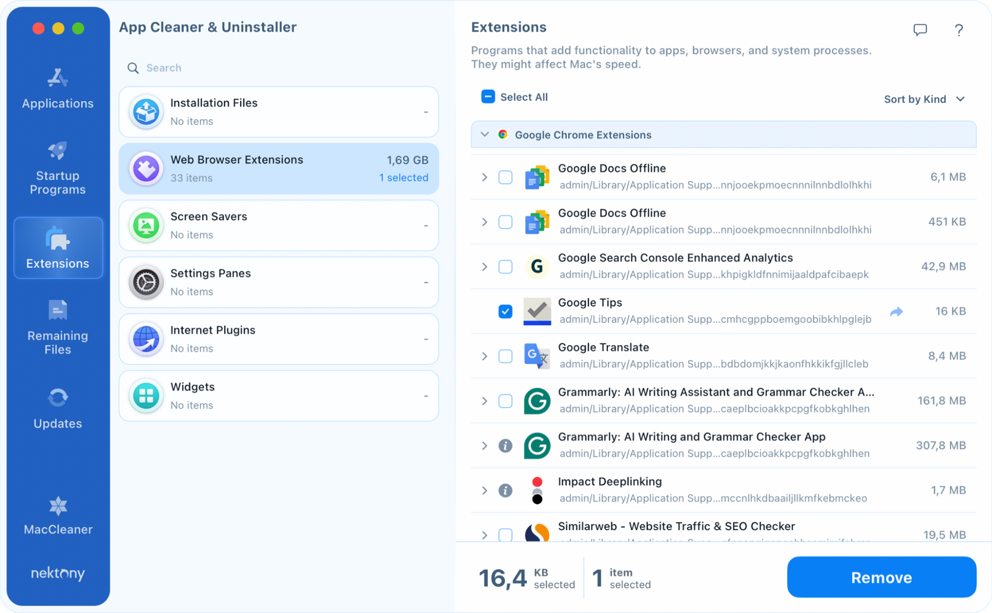 app cleaner uninstaller extensions