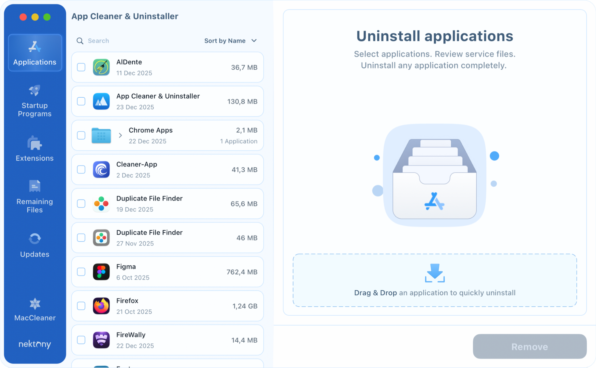 app cleaner uninstaller start