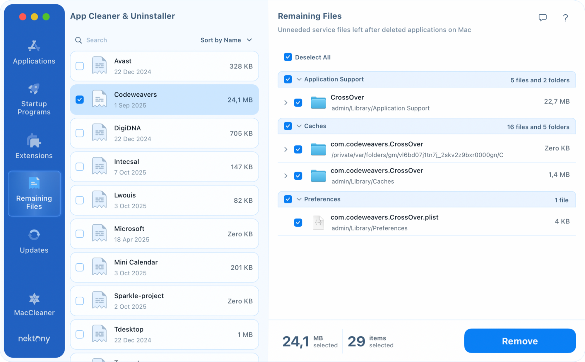 app cleaner unninstaller remaining support files