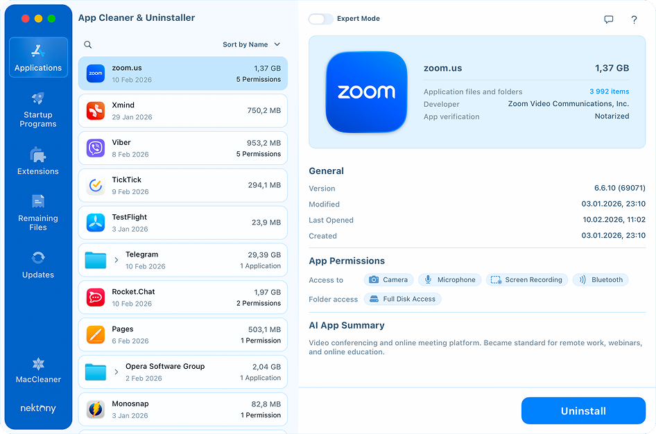 Applications tab selected