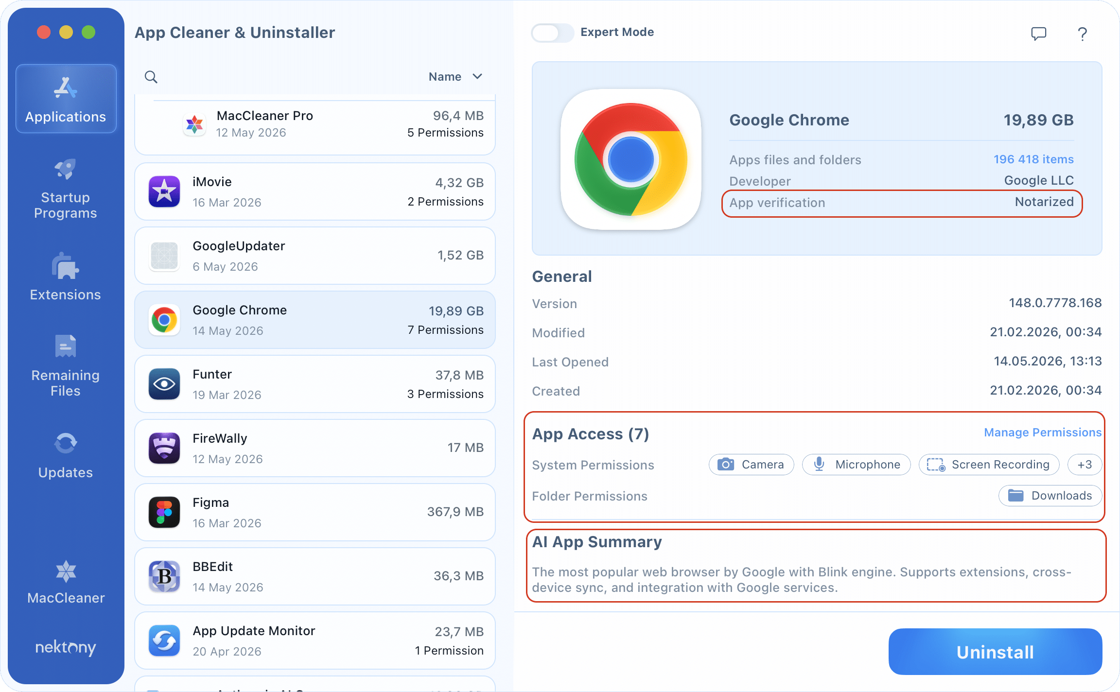 app cleaner uninstaller select app