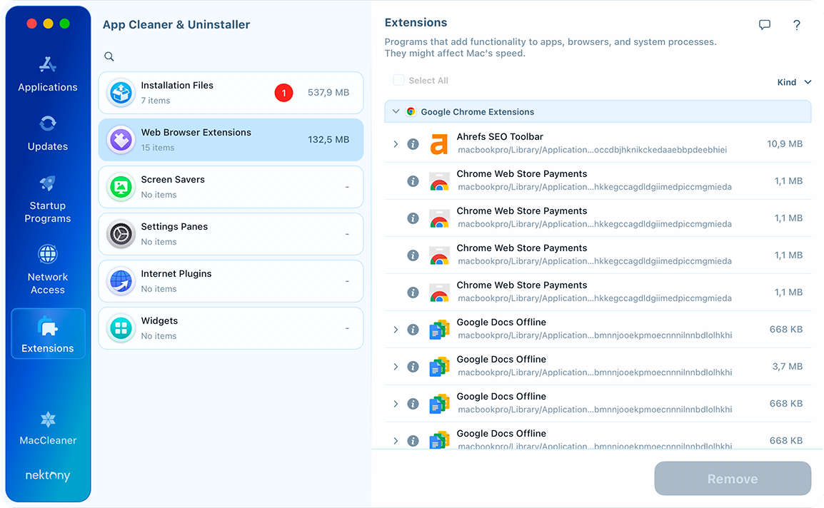 Updates tab